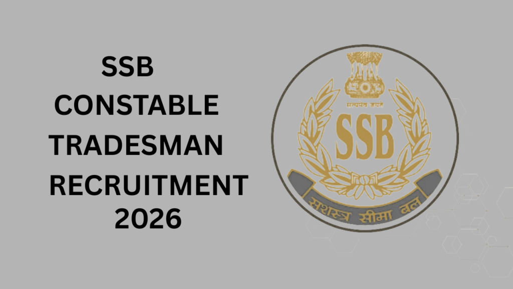 SSB Constable Tradesman Recruitment 2026
