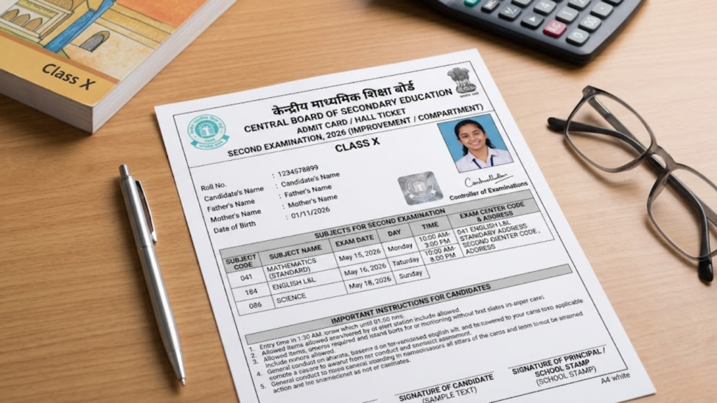 CBSE Second Exam Hall Ticket