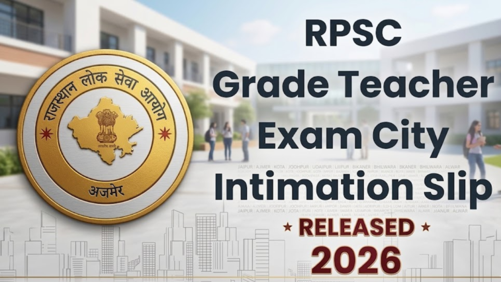 RPSC 1st Grade Teacher Exam City